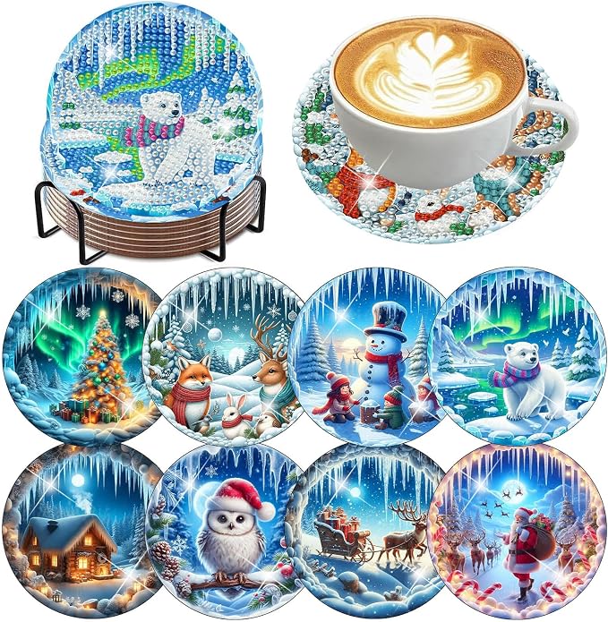 Benjenes 8PCS Diamond Art Coasters Kit by Benjenes