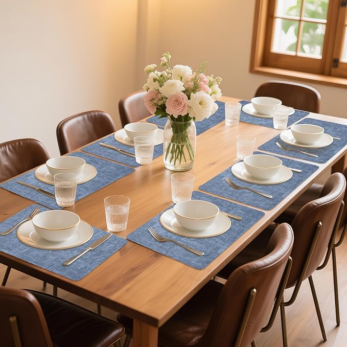 Maxpearl Faux Leather Placemats Set of 8, Suitable - Image 2