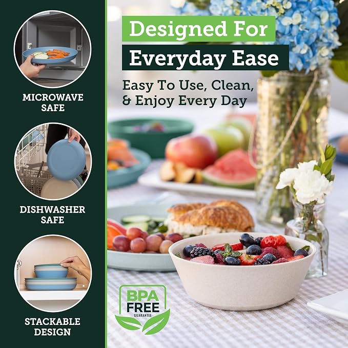 Grow Forward Premium Wheat Straw Plates and Bowls Sets - Image 4