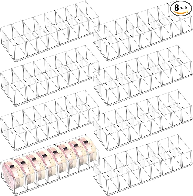 8 Pcs Acrylic Makeup Compact Organizer Detachable 8 Spaces Clear Vanity Drawer by Tuanse
