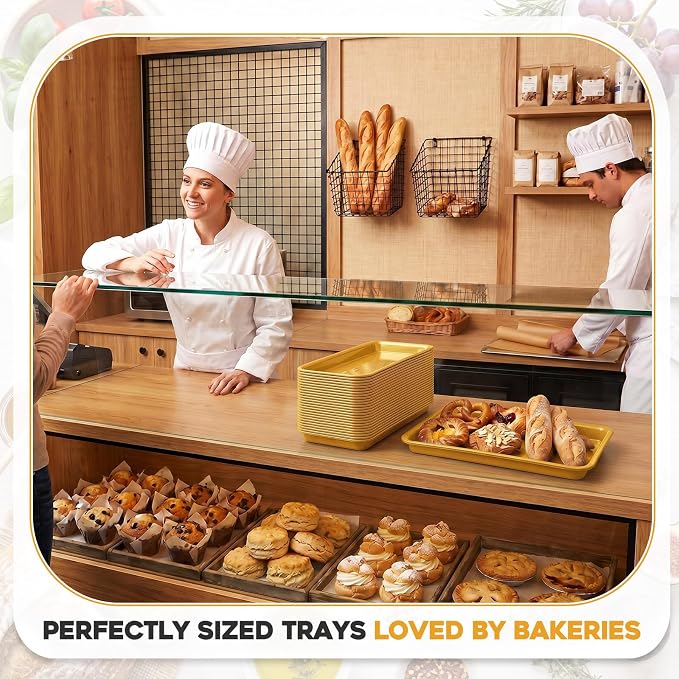 20 Pcs Serving Platters 14 x 6 Inch Rectangle Serving Trays Reusable Food Tray - Image 3