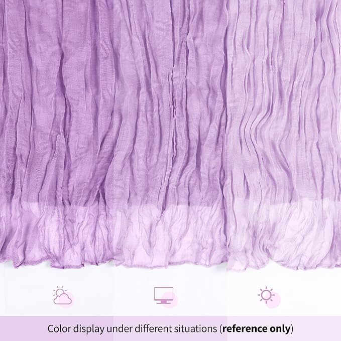 6 Pack Lavender Cheesecloth Table Runner 17x108 Inch Semi Sheer Boho Gauze - Image 8