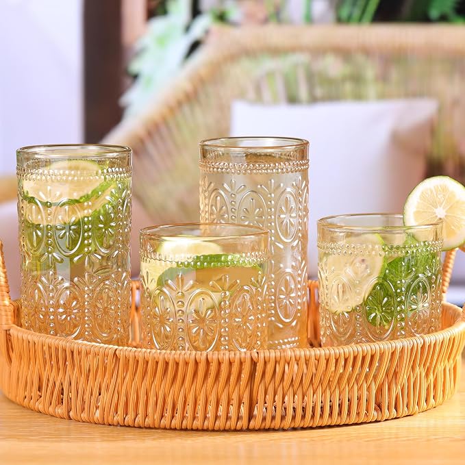 Darlion Amber Glassware, Vintage Drinking Glasses, 10oz Amber Glass Cups | Food - Image 4