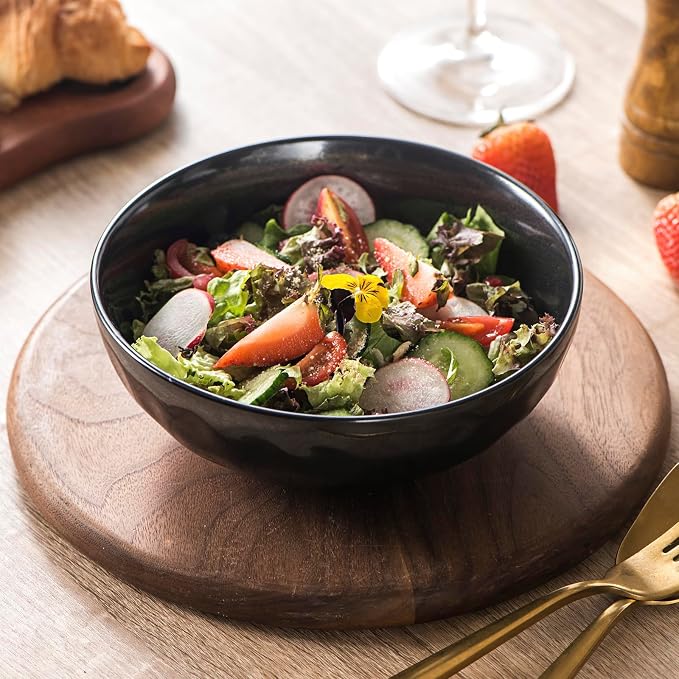 vicrays Ceramic Pasta Bowls Set, 32 Ounce Soup Bowls, Large Salad Bowls - Image 2