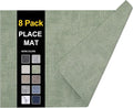 Faux Leather Heat Resistant Placemats 8 Packs, Waterproof Wipeable Dining PU by homing