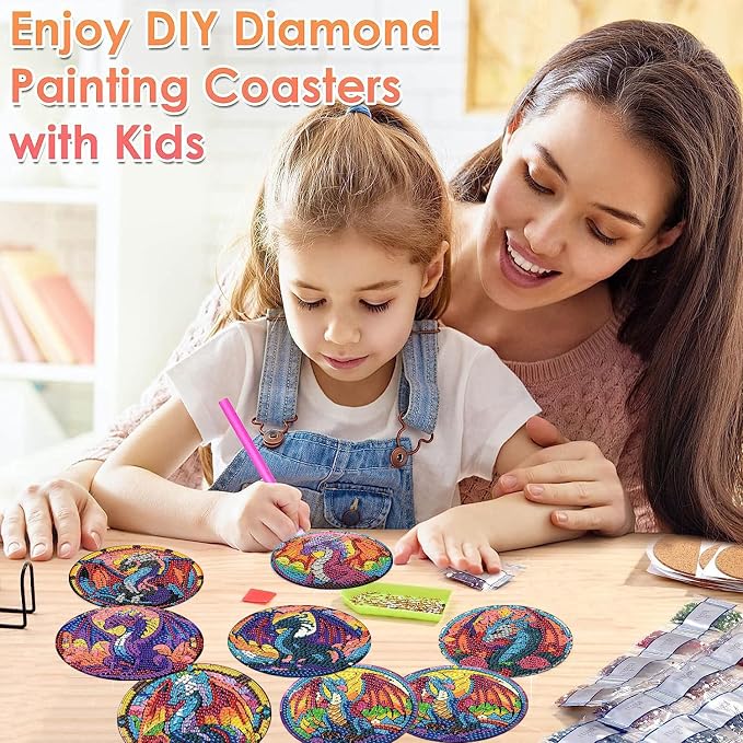 ijbnhd 8 PCS Diamond Art Coasters Kits - Image 4