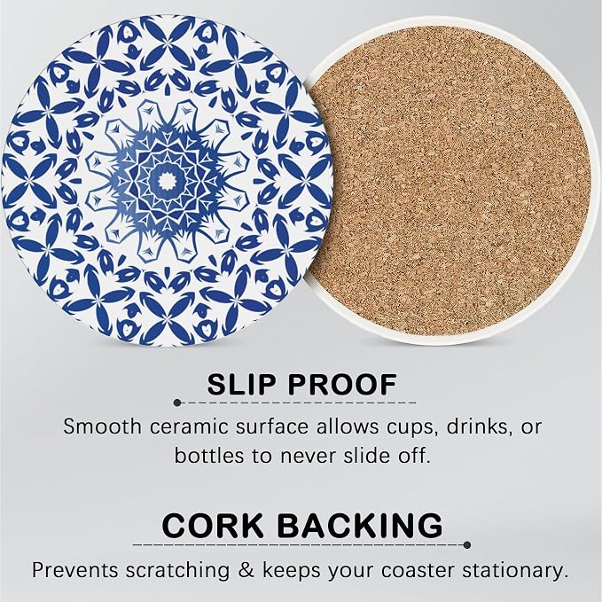 Drink Coasters for Drinks Set of 6, - Image 5