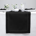 Solino Home 100% Pure Linen Dining Table Runner Black Hemstitch, 14 x 90 in | by SolinoHome