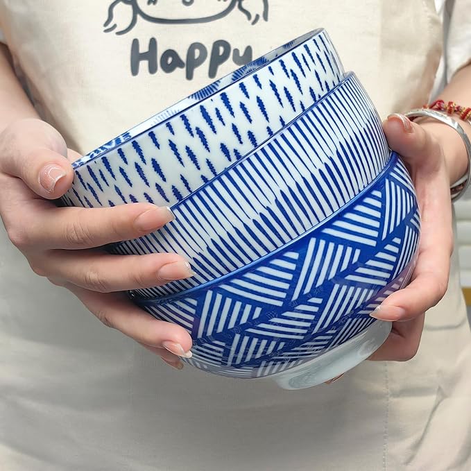 28Oz Ceramic Soup Ramen Bowl Set of 6 - Image 3