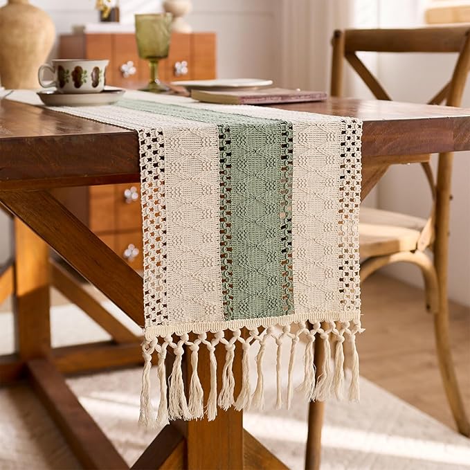Sage Green Table Runner 108 Inches Long - Image 6