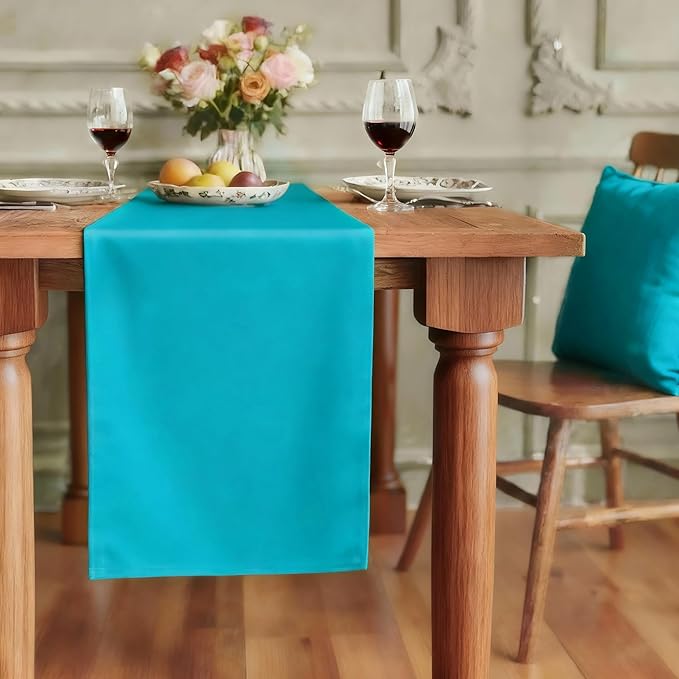 FOLINS&HOME Teal Waterproof Decorative Table Runner 36 Inches Long | 210GSM by FOLINSHOME