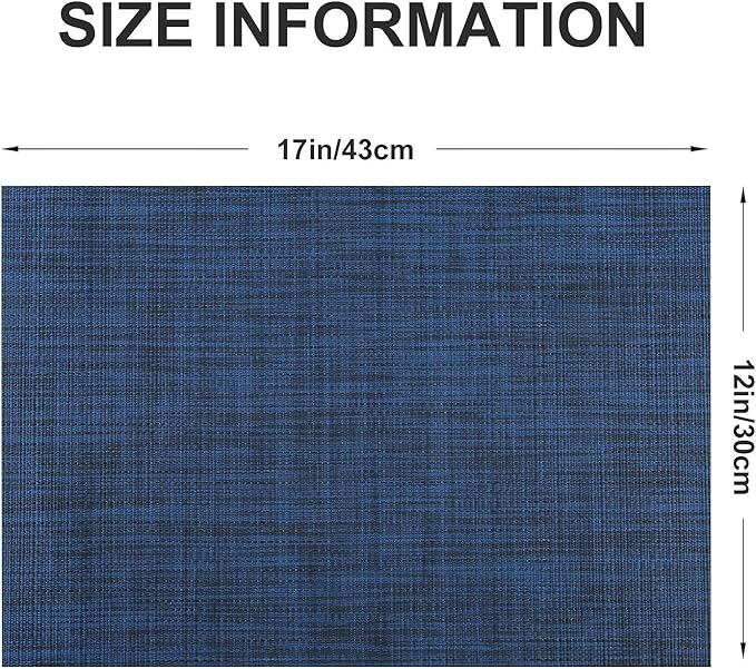 Vinyl Placemats Set of 4, PVC Woven Washable Non-Slip Table Mats, Heat - Image 4