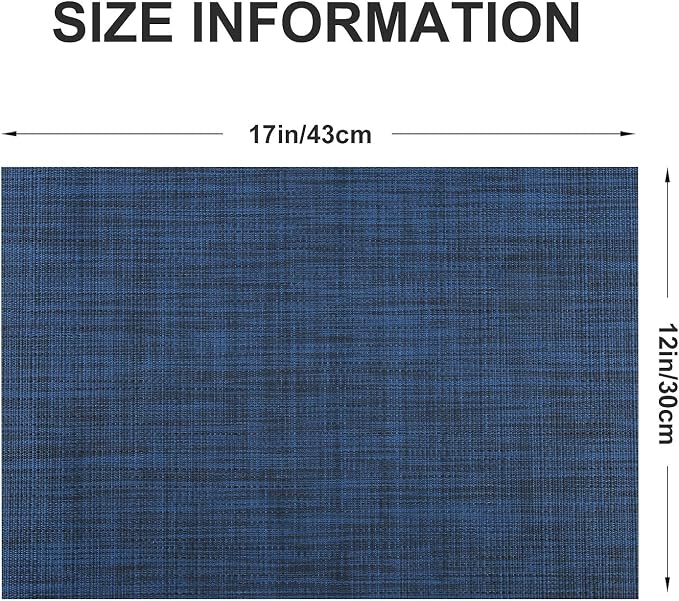 Vinyl Placemats Set of 8, PVC Woven Washable Non-Slip Table Mats, Heat - Image 4