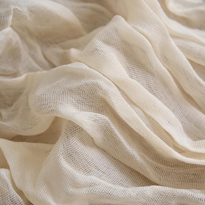 Asee'm 6pcs Beige Cheesecloth Table Runner Summer 10FT Boho Gauze Rustic | Boho - Image 5