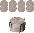Drink Coasters Set of 8 with Holder, Cotton Woven | Absorbent cotton woven by Unknown
