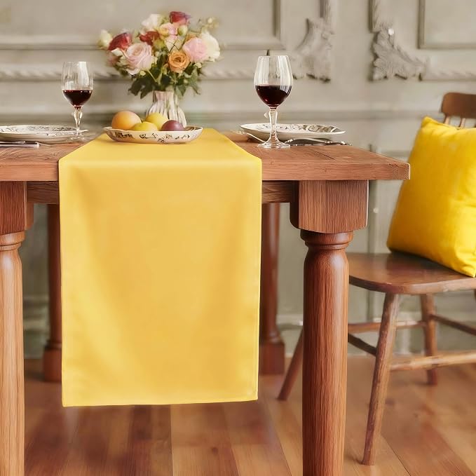 FOLINS&HOME Yellow Waterproof Decorative Table Runner 72 Inches Long | 210GSM by FOLINSHOME