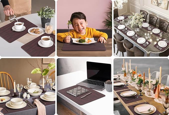 Aofmee Faux Leather Placemats Set of 6 - Image 8