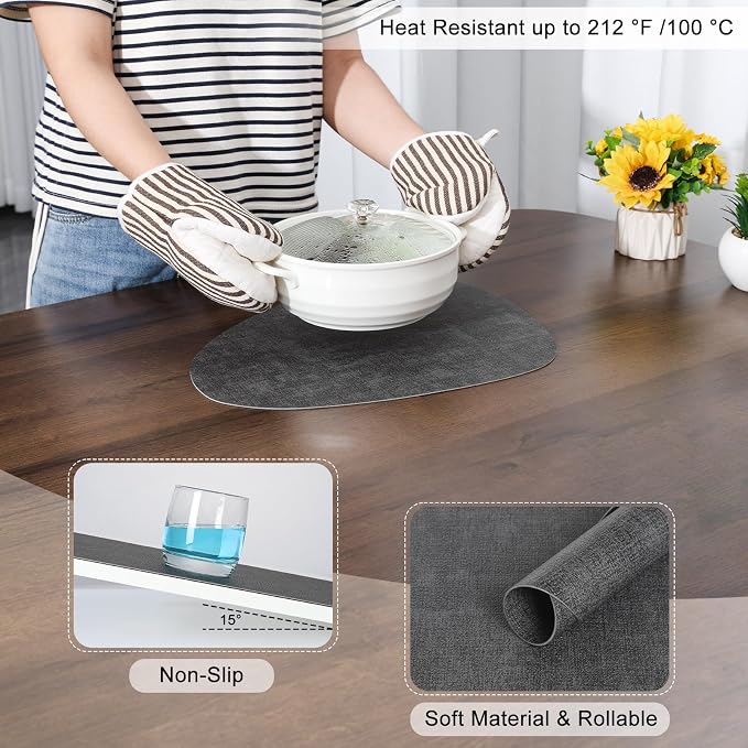 Faux Leather Placemats Set of 6, Dual Sided - Image 5
