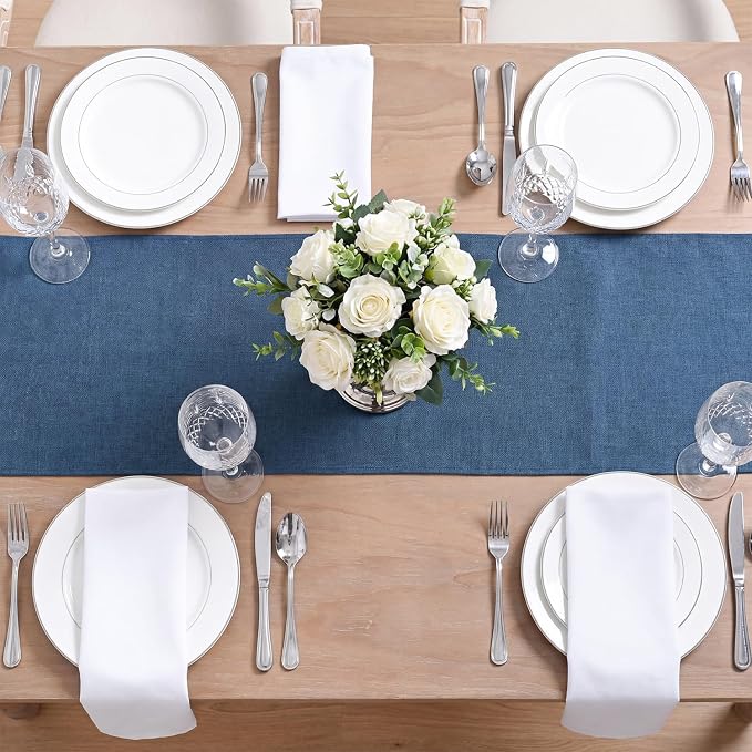 Artoid Mode Navy Blue Table Runner, Seasonal Summer Fall Washable Kitchen - Image 4