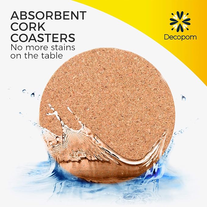 Cork Coasters for Drinks with Metal Holder - Image 4