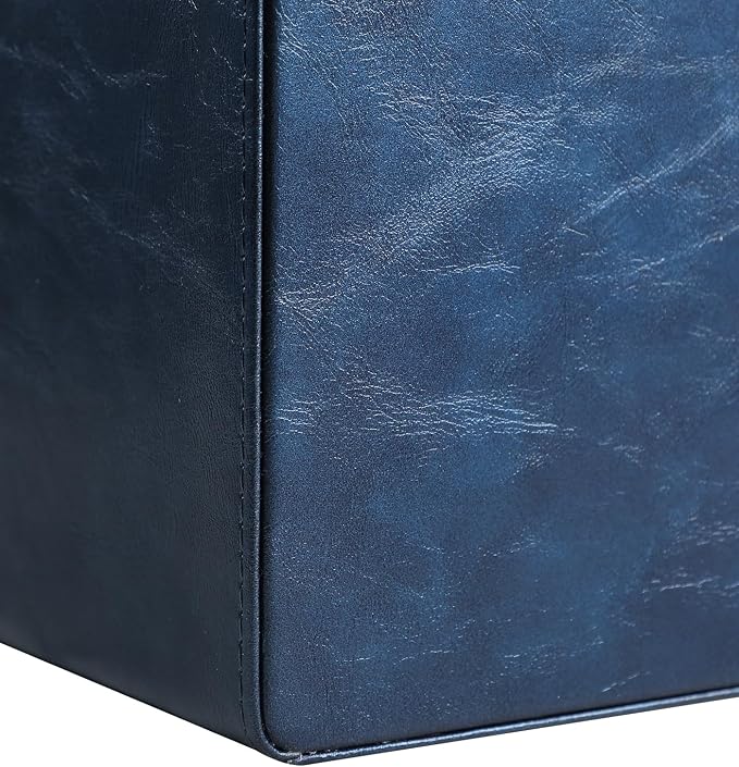 PU Leather Desk Organizer, Remote Control Holder, Dark Blue | Luxury Nightstand - Image 8