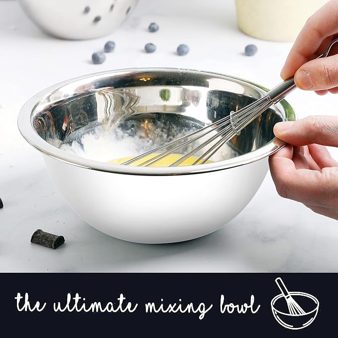Stainless Steel Mixing Bowls Set, 5-Piece Meal Prep & Food Storage | .75 - Image 4