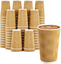 Clawsoff 90 Pack 16 oz Disposable Paper Coffee Cups Insulated Champagne | by BuyNow