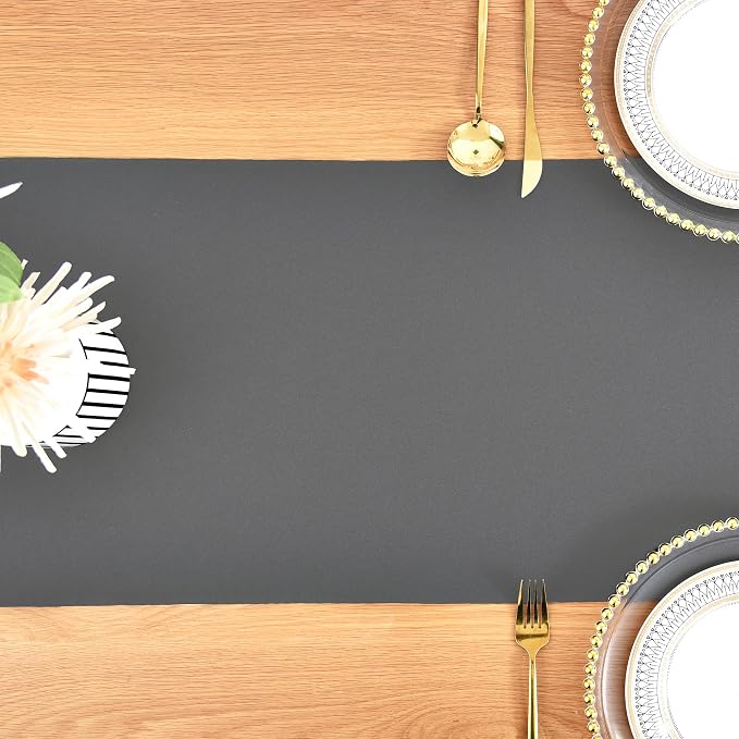 Wolkemer Farmhouse Grey Table Runner Dining Table Runners 60 Inches Long | - Image 8