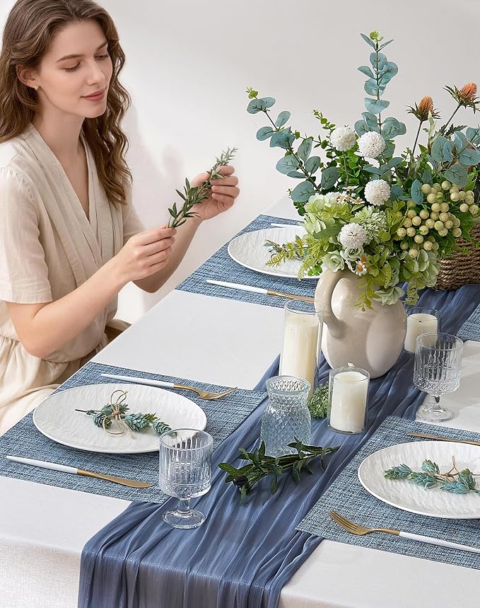 Leetaltree Deep Navy Woven Placemats Set of 8 - Image 3