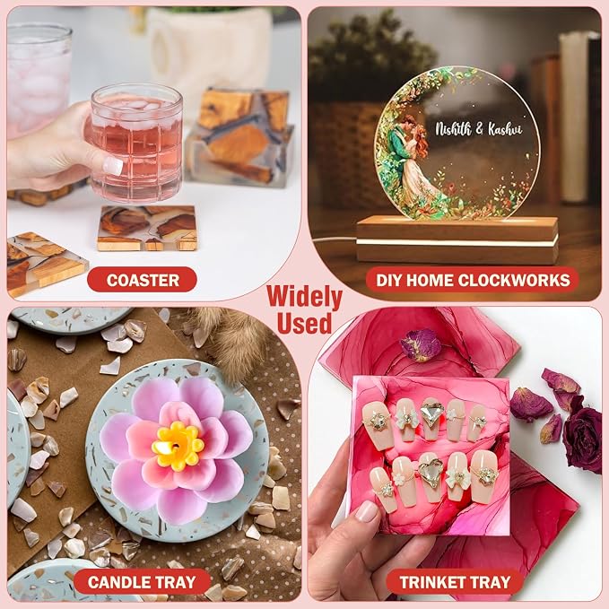 15 Pcs Coaster Resin Molds Silicone, Mold - Image 4