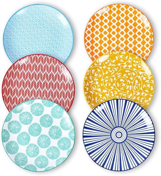 Selamica Ceramic Dessert Plates, 7 Inch Small Plates, Appetizer Plates by Selamica