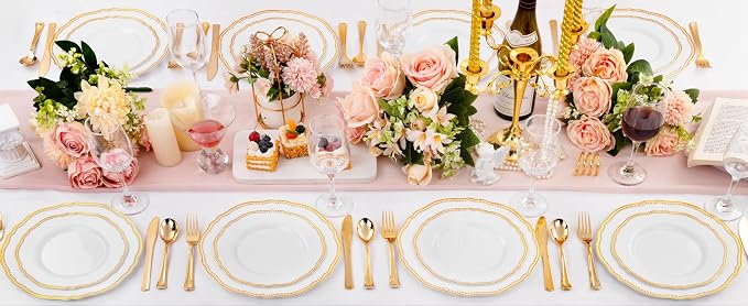 60pcs Gold Plastic Plates - Image 8