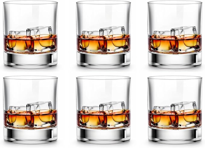 LUXU Whiskey Glasses, 11 OZ Short Glass Tumbler, Lowball Glasses Set of 6 | by LUXU