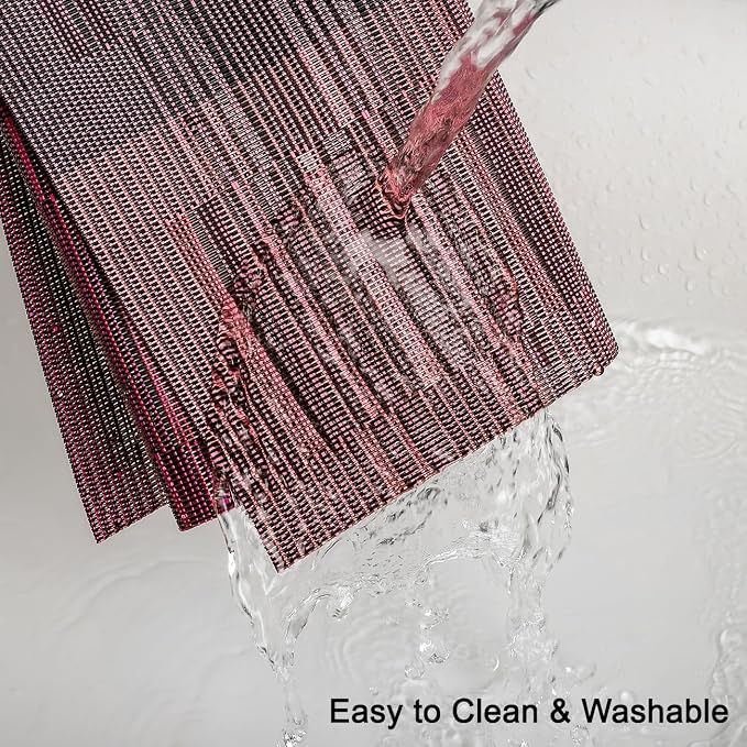 Table Runner 71 Inches Long, Vinyl Woven Farmhouse Table Runners | Washable - Image 3