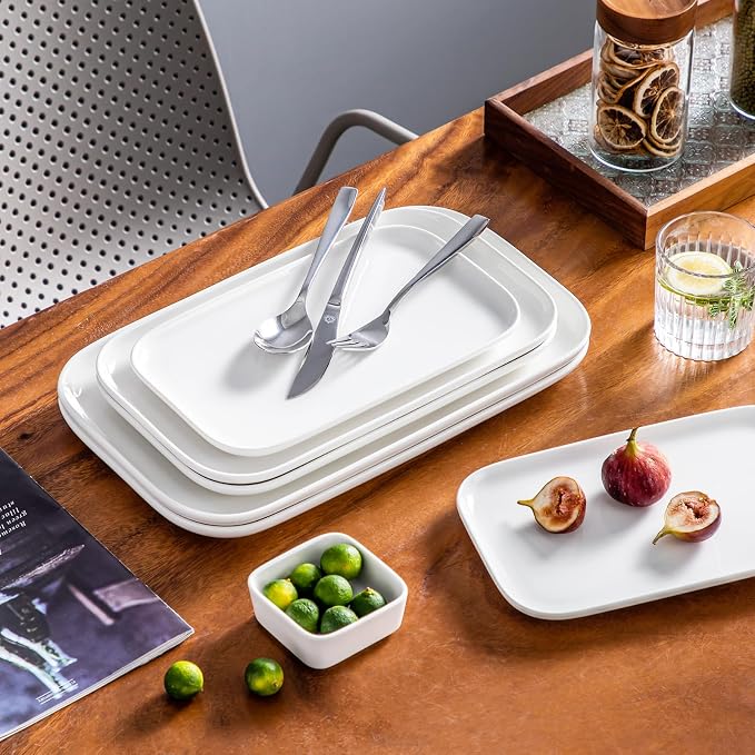 vancasso Stern Serving Platters Set of 3, 11/13/ 15 Inches Rectangular Ceramic - Image 8