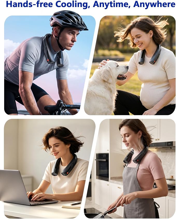 Portable Neck Fan with Reading Light, 6000mAh USB-C Rechargeable Hands Free Fan - Image 8