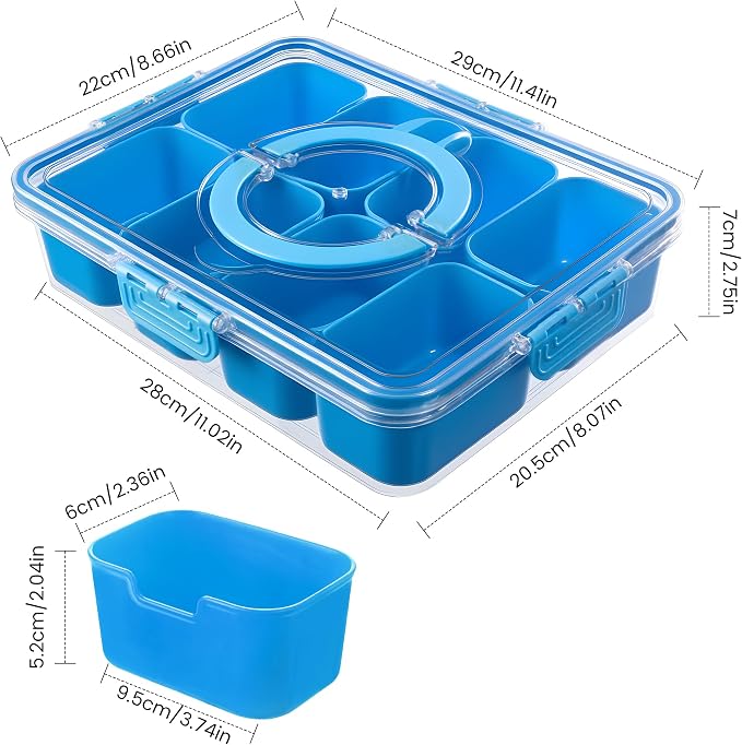 Divided Serving Tray with Lid and Handle - Image 2