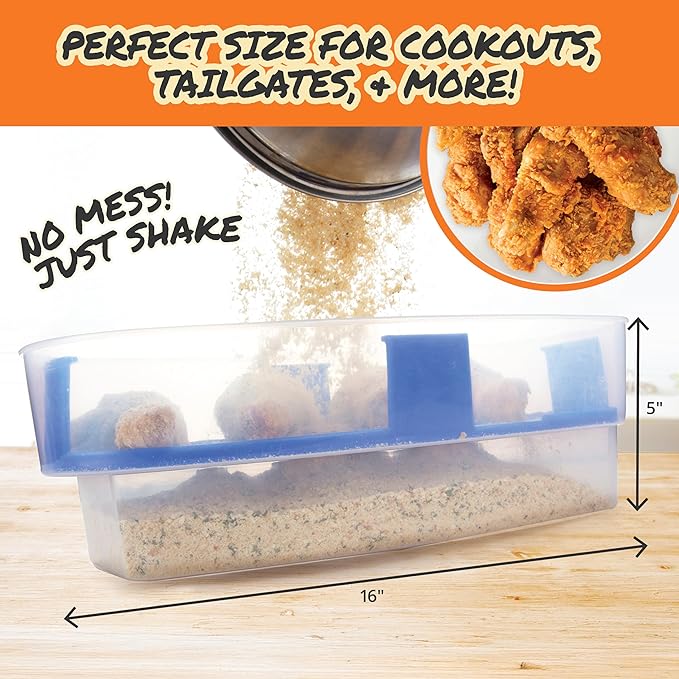 COOK'S CHOICE XL Original Better Breader Bowl 16" Mess-Free Breading Tray | - Image 2