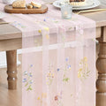 Artoid Mode 3PC Wildflower Floral Light Pink Gauze Embroidery Table Runner 120 by ArtoidMode