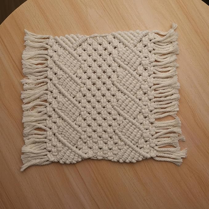 Handmade Cotton Woven Crochet Placemat - Image 4