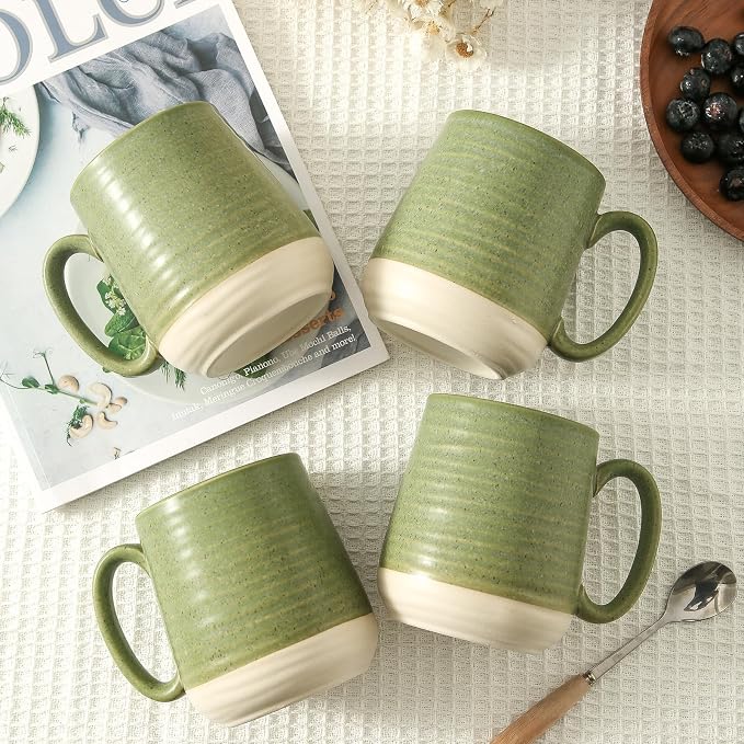 HASENSE Porcelain Coffee Mugs Set of 6, 15 Ounce Large Ceramic Coffee Cups Set - Image 6