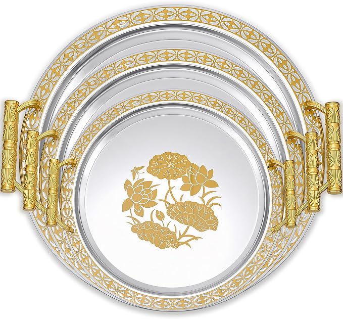 3 Pack Metal Serving Trays by Unknown