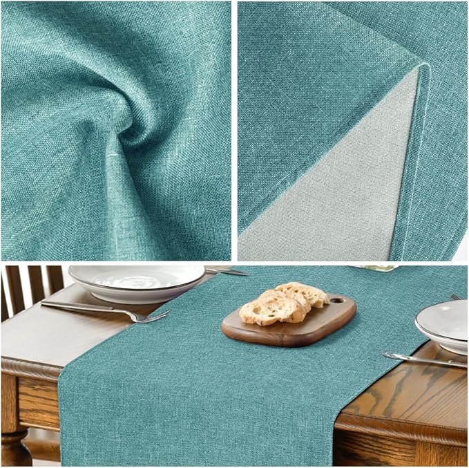 Artoid Mode Turquoise Aqua Table Runner, Seasonal Summer Washable Kitchen - Image 4