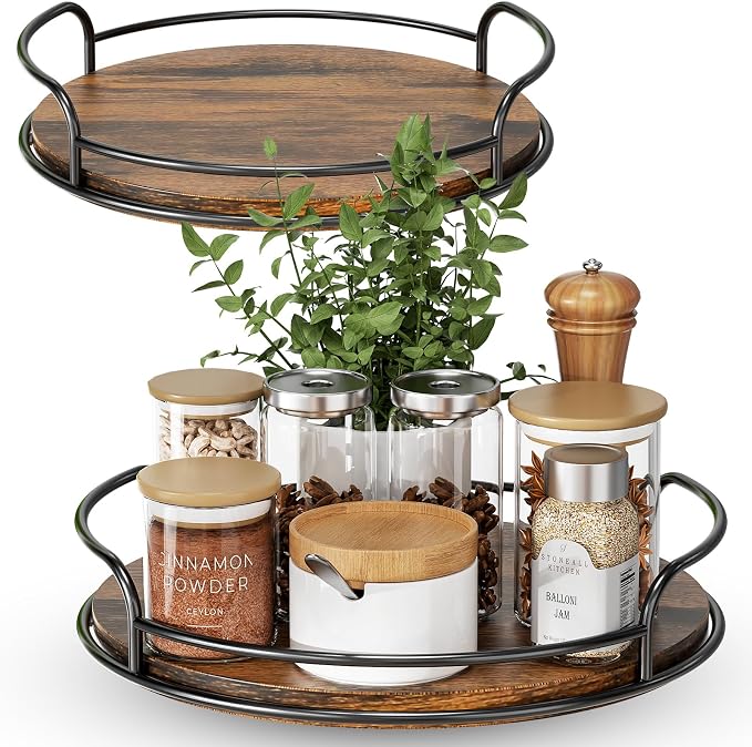 LAMU 2 Pack 9'' 10'' Lazy Susan Turntable Organizer by YourHome-OrganizationHelper