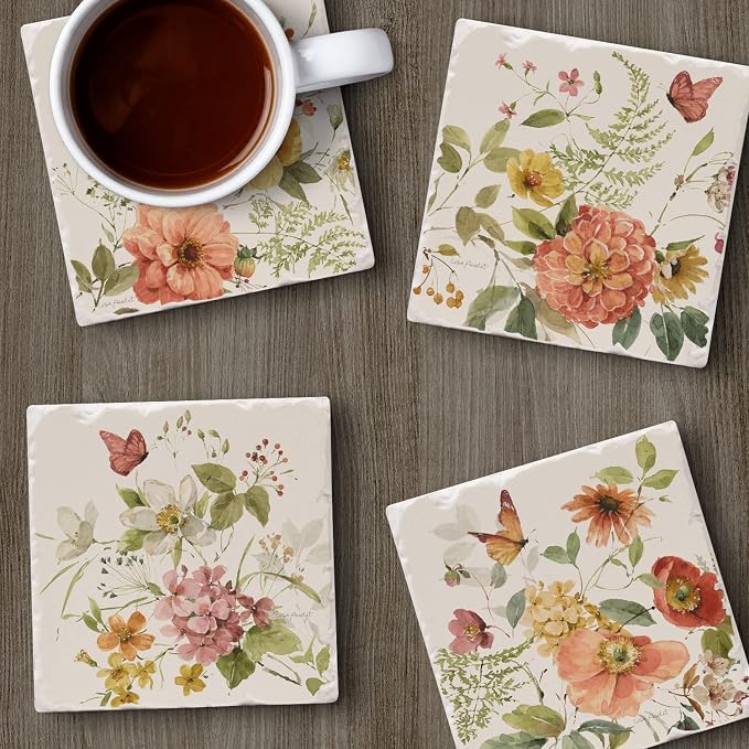 Thirstystone Blessed by Nature 4 Pack Assorted Tumbled Tile Stone Coasters | 4" - Image 6