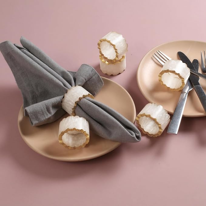 Rustic Epoxy Resin Napkin Rings Set of 6 - Image 7