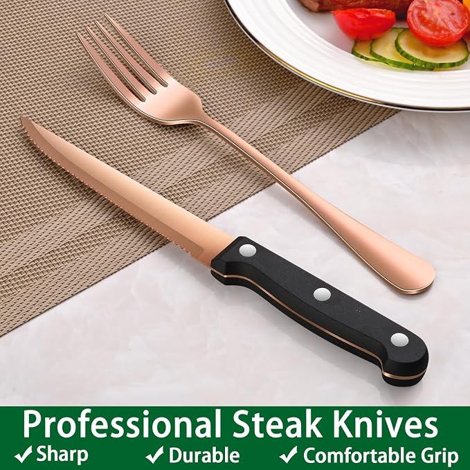 Rose Gold 24 PCS Flatware Sets - Image 5