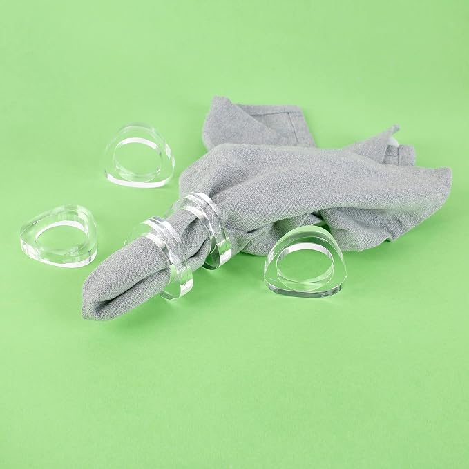 Clear Acrylic Napkin Rings Set of 12 - Image 2