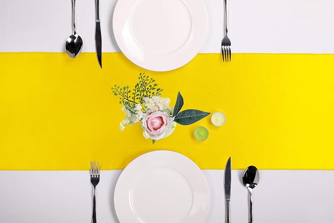 10-Pack Satin Table Runner Yellow 12 x 108 inches Long, Table Runners - Image 2