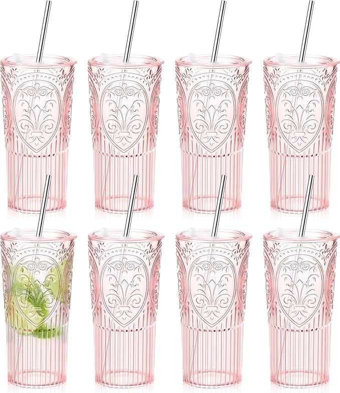 8 Set 20oz Vintage Plastic Tumbler by Unknown